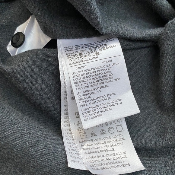Levi's Men's Heavy Charcoal Gray Long Sleeve Button Up Shirt Size X-large - Picture 7 of 12